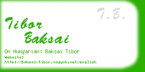 tibor baksai business card